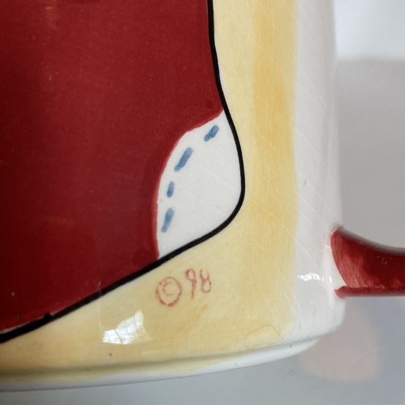 Eddie Bauer Home Cheer Red Yellow Stocking Coffee Tea Mug Cup Large 16 oz - Picture 4 of 11